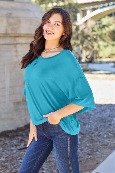Basic Bae Round Neck Drop Shoulder T-Shirt