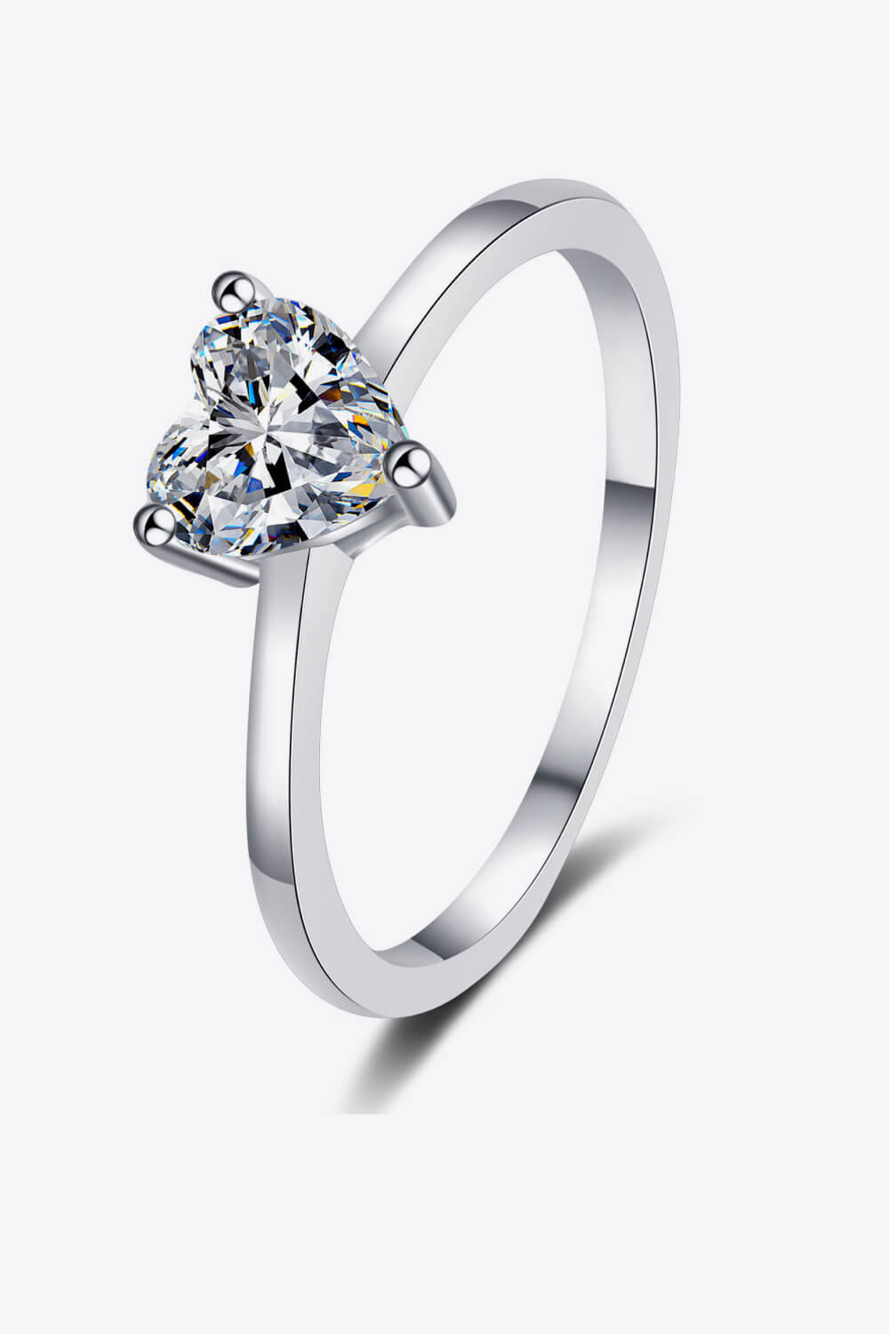 925 Sterling Silver Heart-Shaped Moissanite Solitaire Ring (PREORDER)