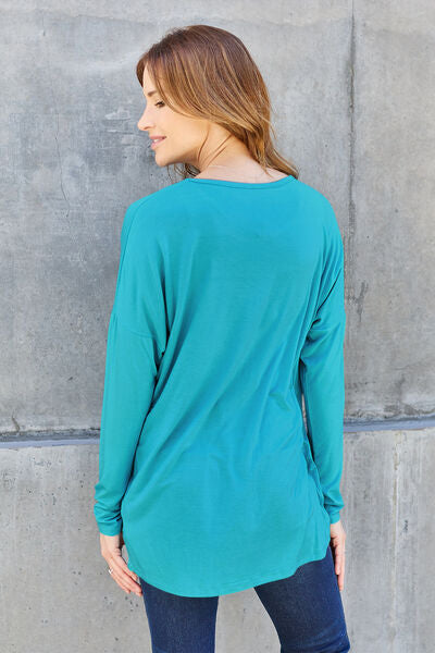 Basic Bae Round Neck Dropped Shoulder T-Shirt