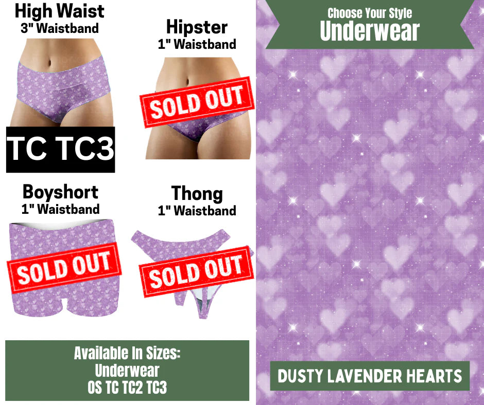 Dusty Lavender Hearts High Waist Underwear