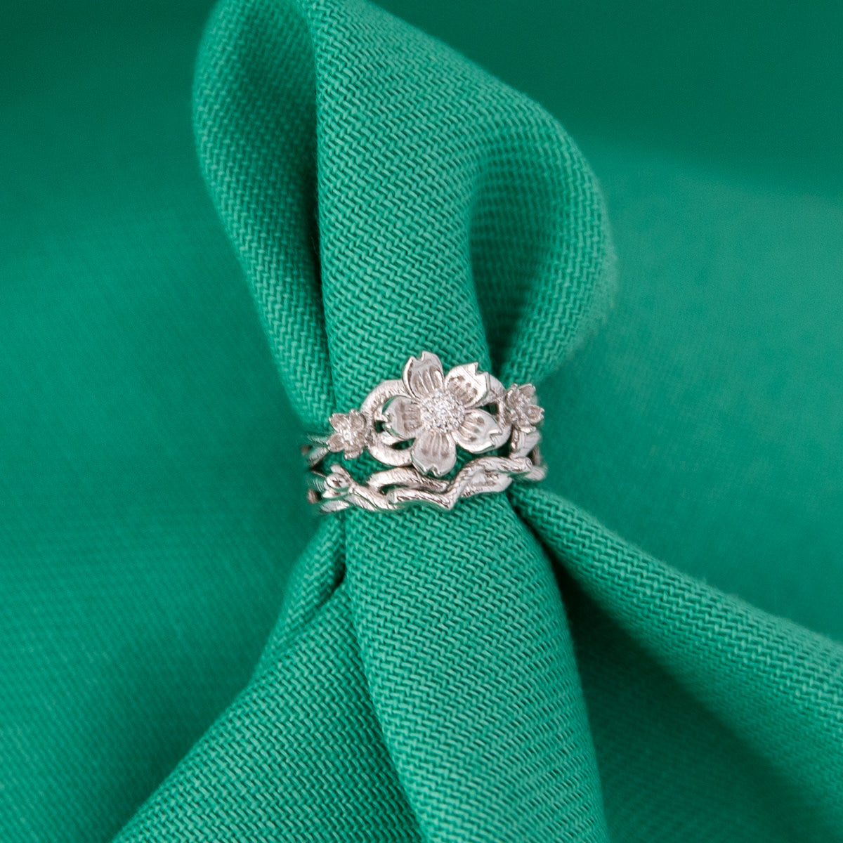Disney X RockLove DISNEY MULAN Mulan Cherry Blossom Stacker Rings