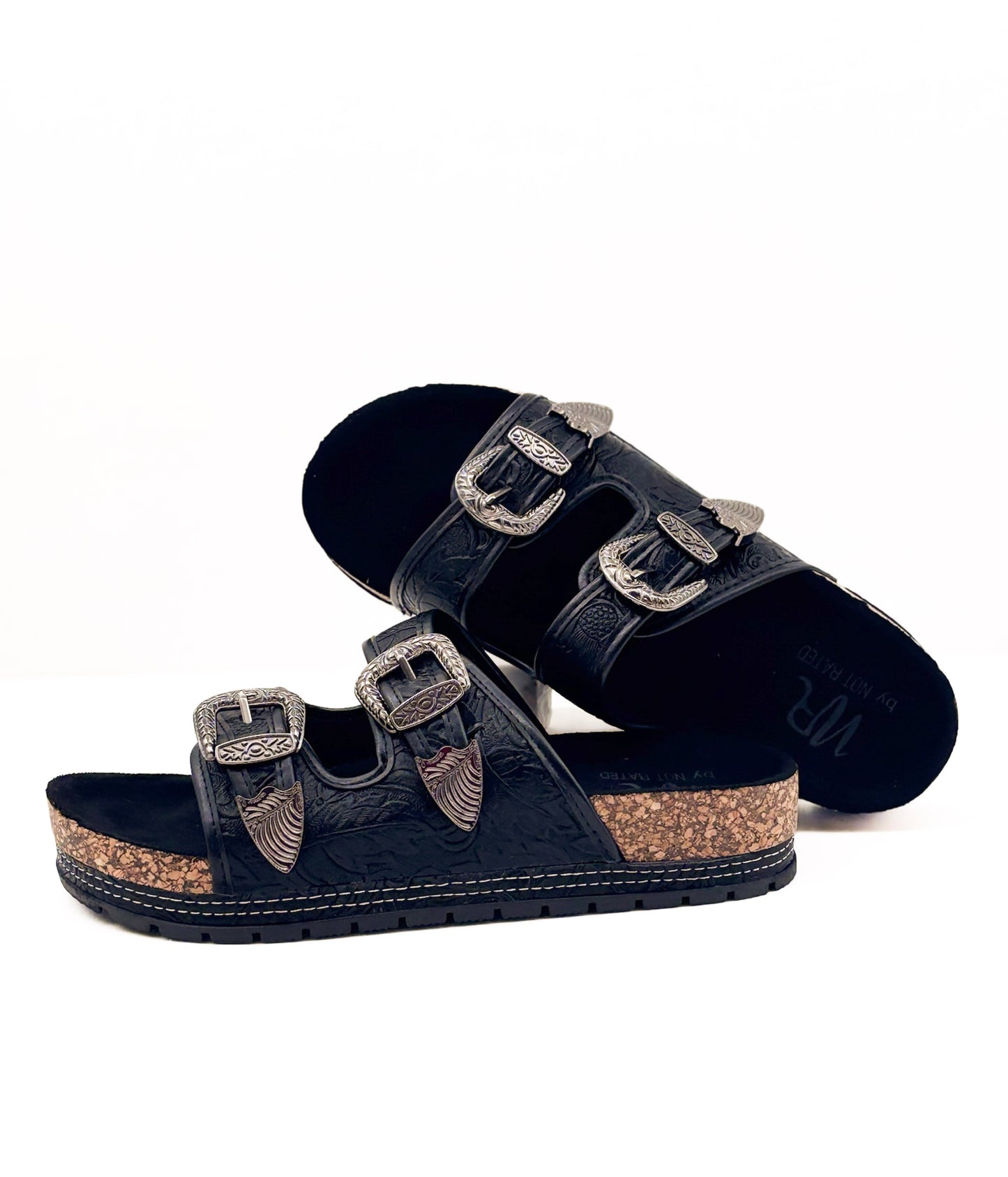 Morgana Western Sandal in Black