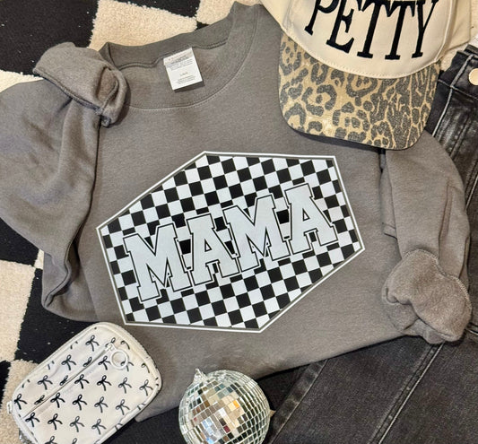Mama Checkered Tee/Sweatshirt (PREORDER CLOSES 11/30, ETA 1 WEEK)