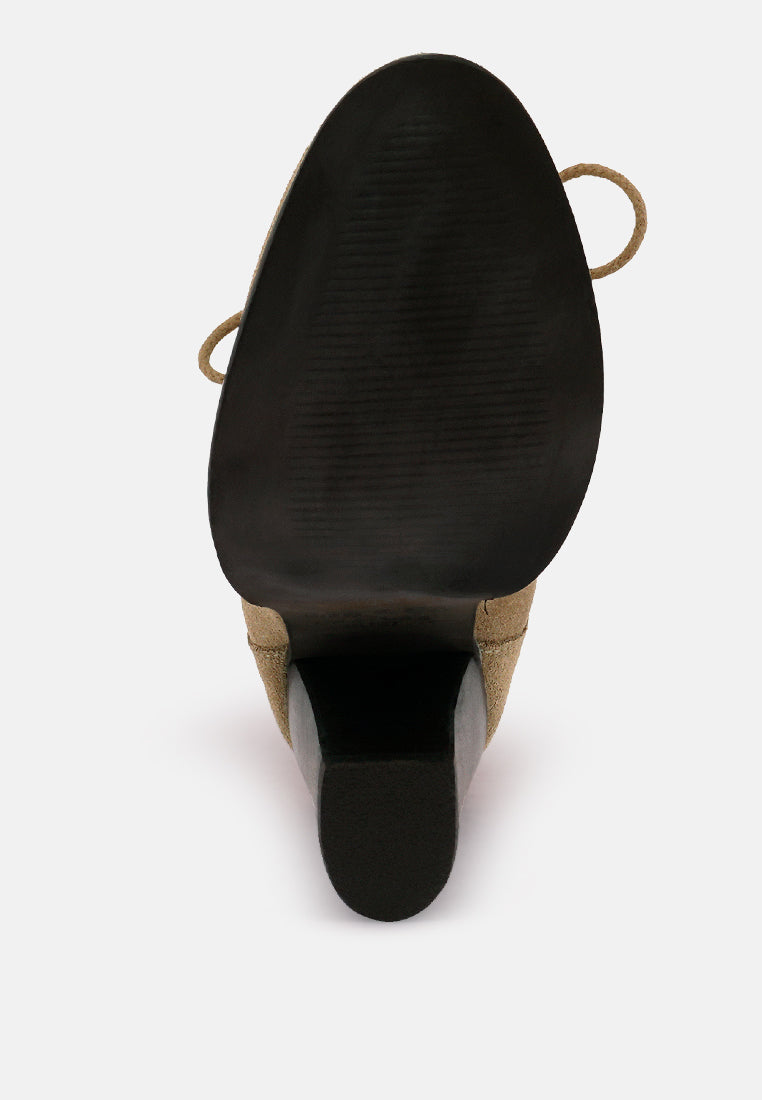 Goose-Feather Antique High Heeled Ankle Boot