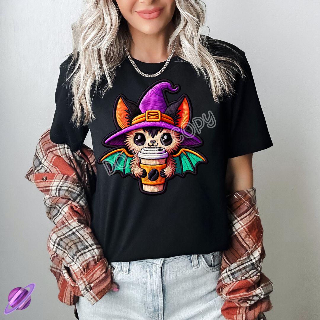 EMBROID COFFEE BAT TEE