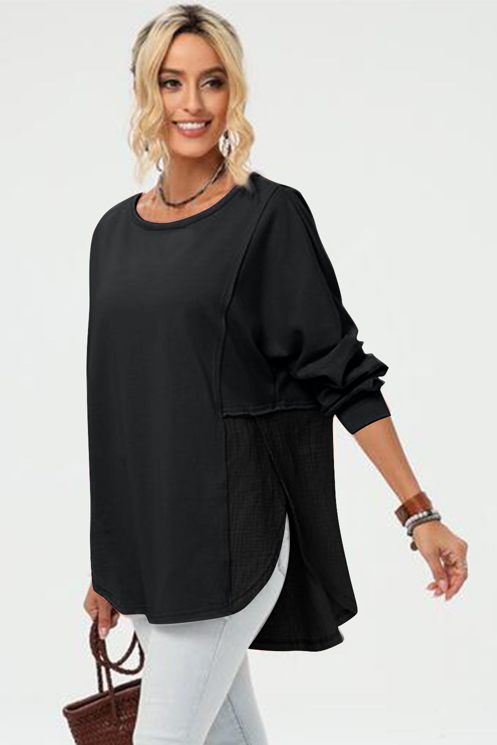 Double Take Long Sleeve High-Low T-Shirt