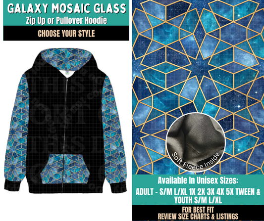 Preorder! Closes 11/12. ETA Feb. Galaxy Mosaic Glass Zip-Up or Pullover Hoodie