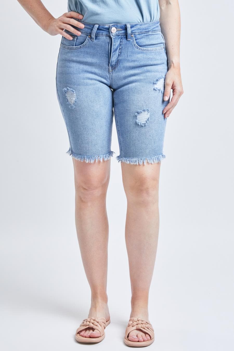 Women's Vintage Dream Bermuda Shorts With Frayed Hem