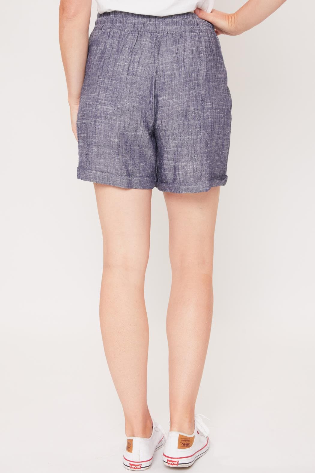 Women's Linen Lounge Shorts with Elastic Waistband