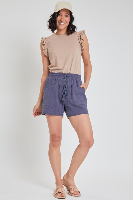 Women's Lifestyle Double Gauze Shorts With Tassel