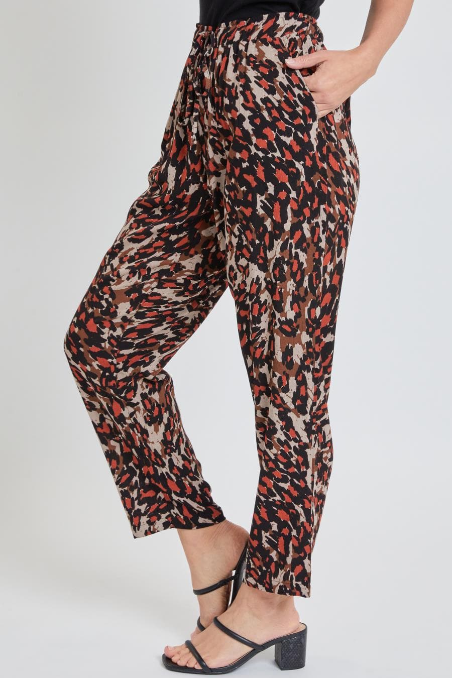 Women's Straight Tapered High Rise Drawstring Waistband Pants Lifestyle Collection