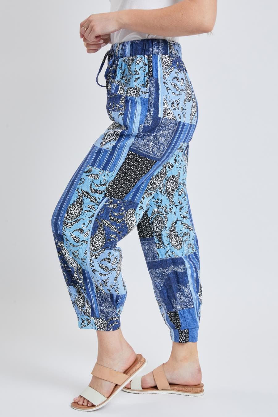 Women's Linen Joggers With Banded Hem
