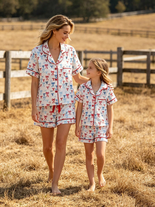 Mommy & Me 4th of july Print Pajama Set