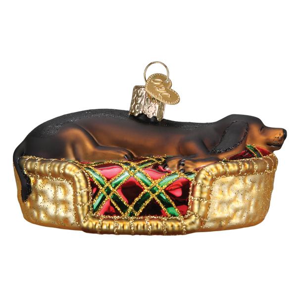 Sleepy Dachshund Ornament