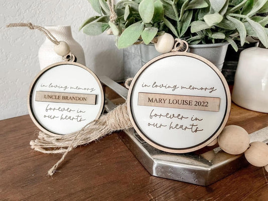 Custom PERSONALIZED IN LOVING MEMORY Ornament (PREORDER- Arrives in 4-5 wks)