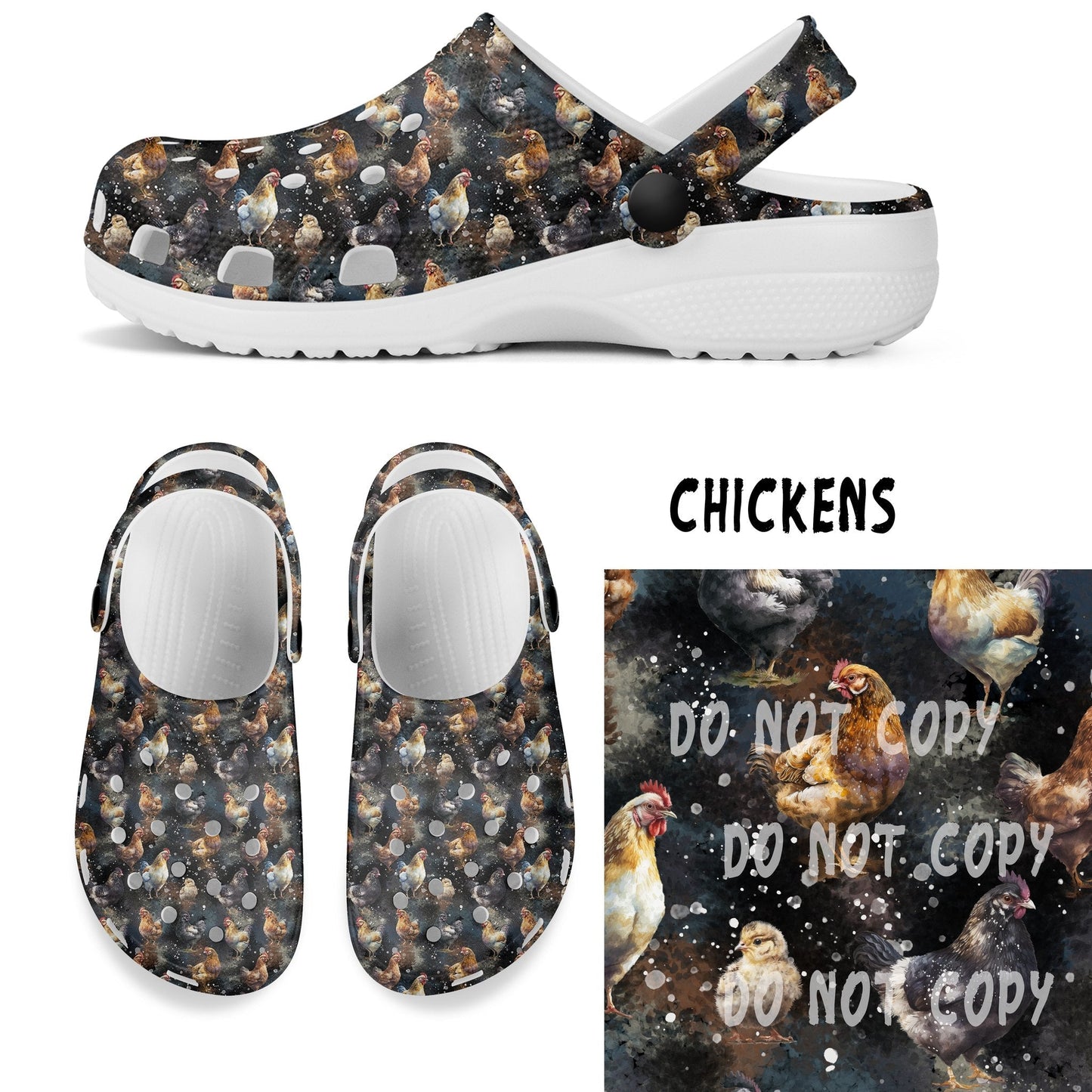 CLOGS -CHICKENS