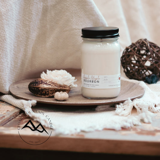 13 oz Clear Mason Jar Soy Candle - Vanilla Bean Noel