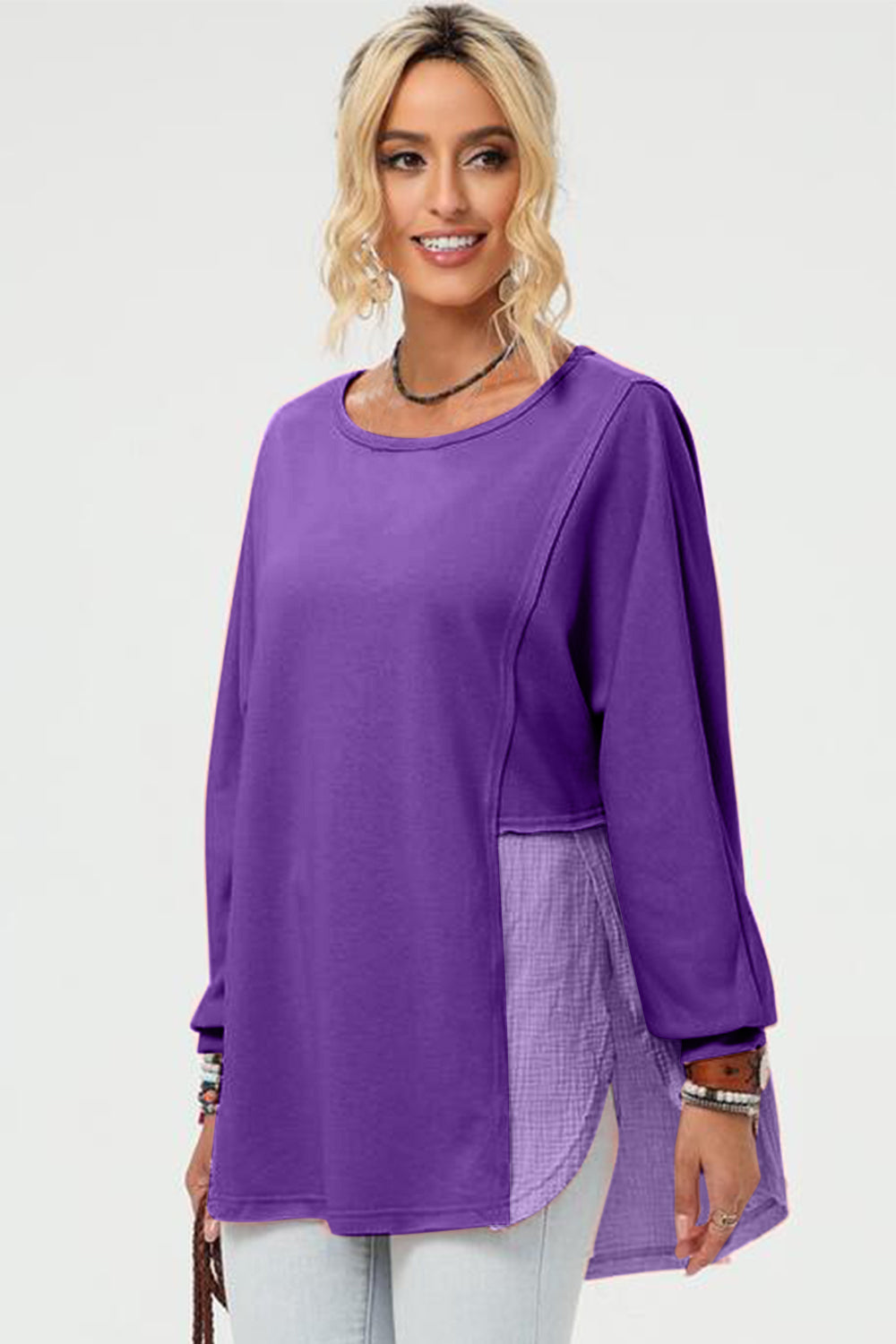 Double Take Long Sleeve High-Low T-Shirt