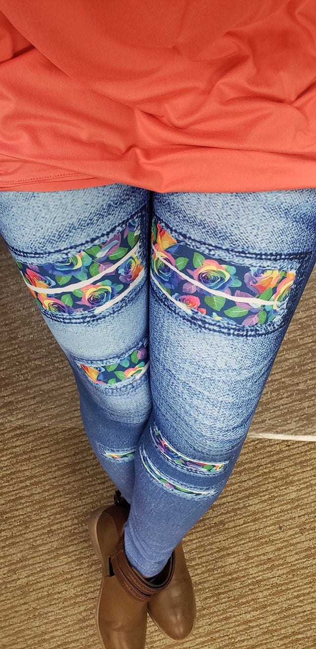NEON GHOST-FAUX JEAN LEGGING-PREORDER CLOSING 12/2 , ETA MID FEB.