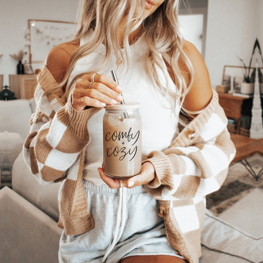 17oz Glass Tumbler With Bamboo Lid, 2 Stainless Straws And Straw Cleaner