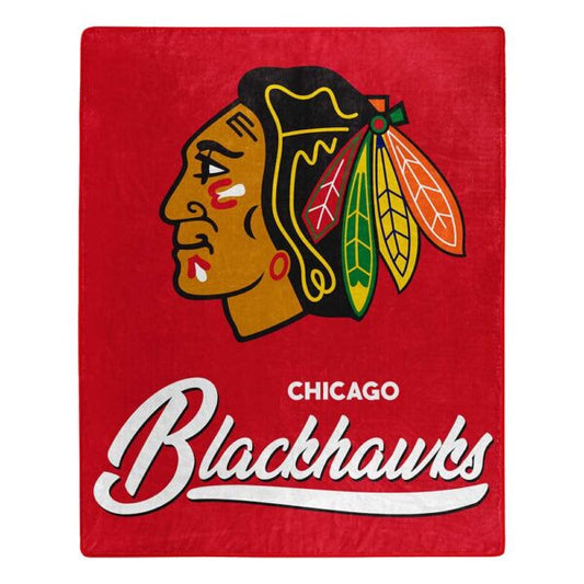 Chicago Blackhawks NHL ‘Signature’ Raschel Throw Blanket