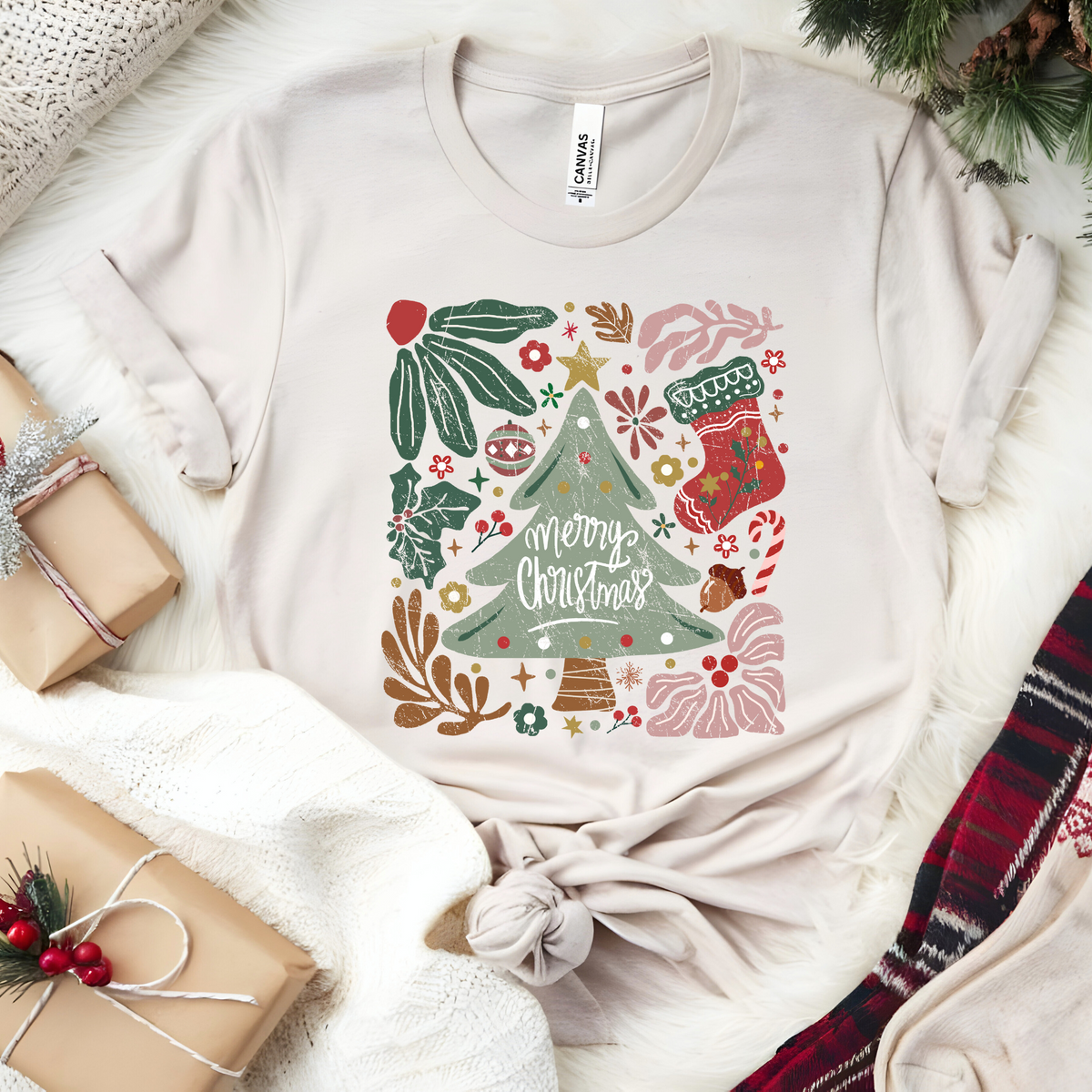 Boho Merry Christmas Graphic Tee