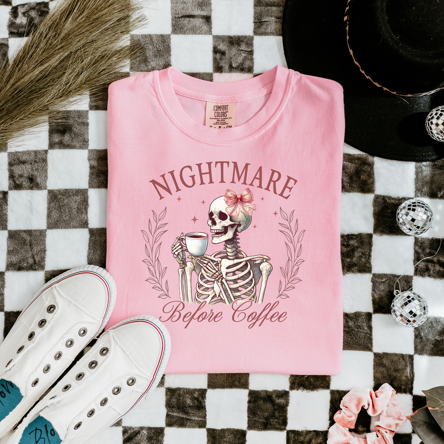 Skeleton nightmare before coffee Graphic Tee