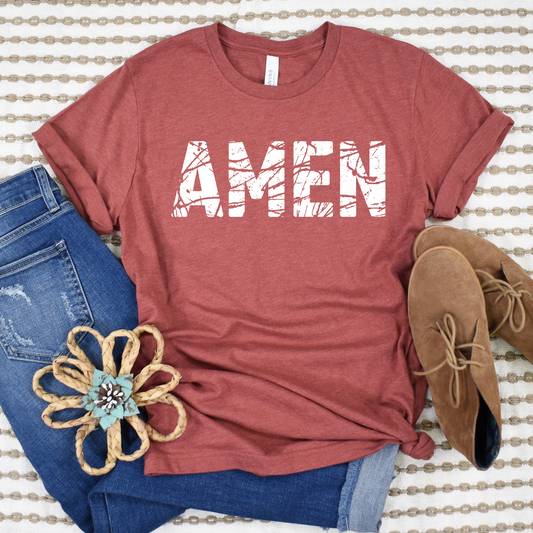 Amen Distressed Graphic Tee