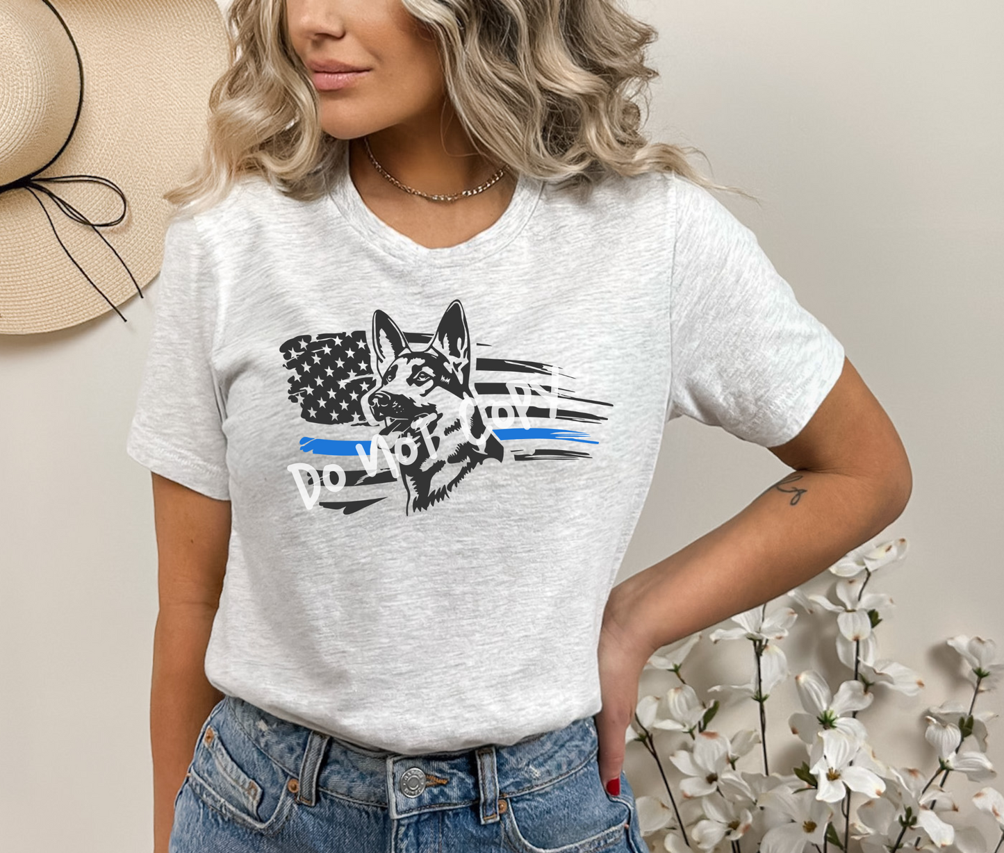 Blue Line German Shepherd Tee