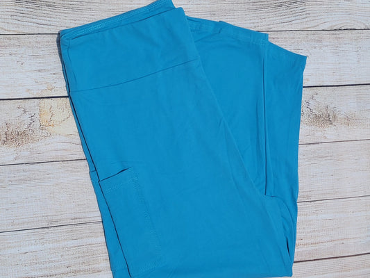 Aqua Blue capri leggings and shorts