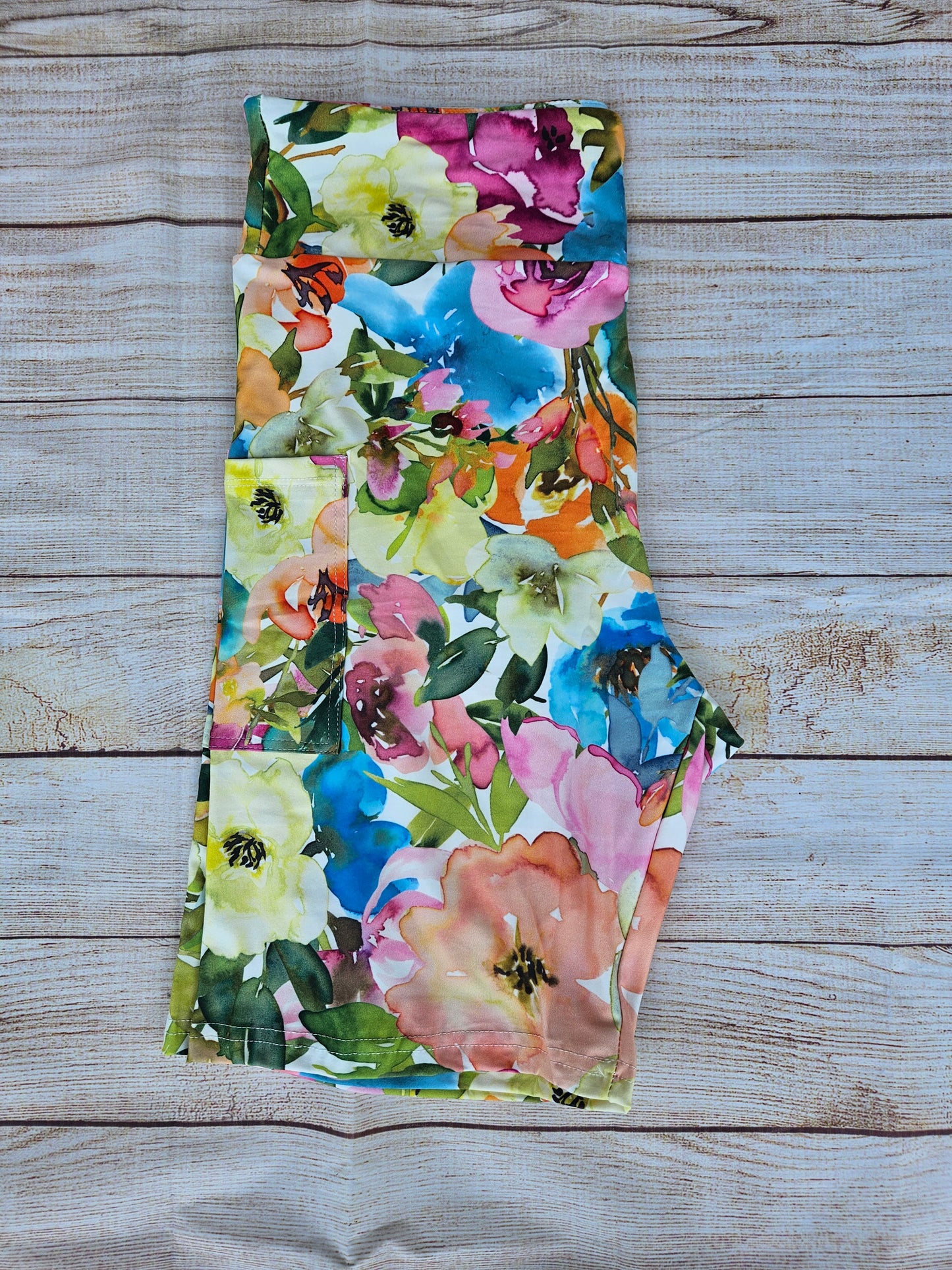 Spring Floral #1 Capris & Shorts with pockets