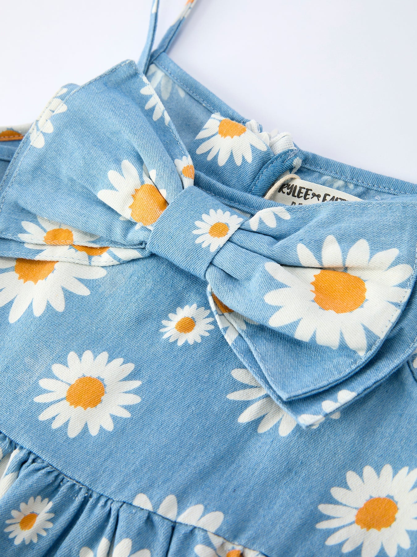 Spring Daisy Girls' Blue Denim Dress