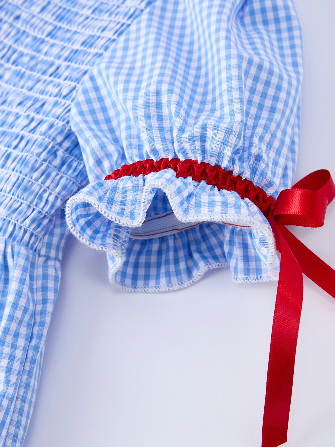 Back To School Apple Applique Plaid Girls Dress Smocked