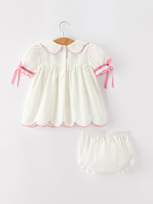 Church Christ Pink Cross Bishop Christening Girls Bloomer Set
