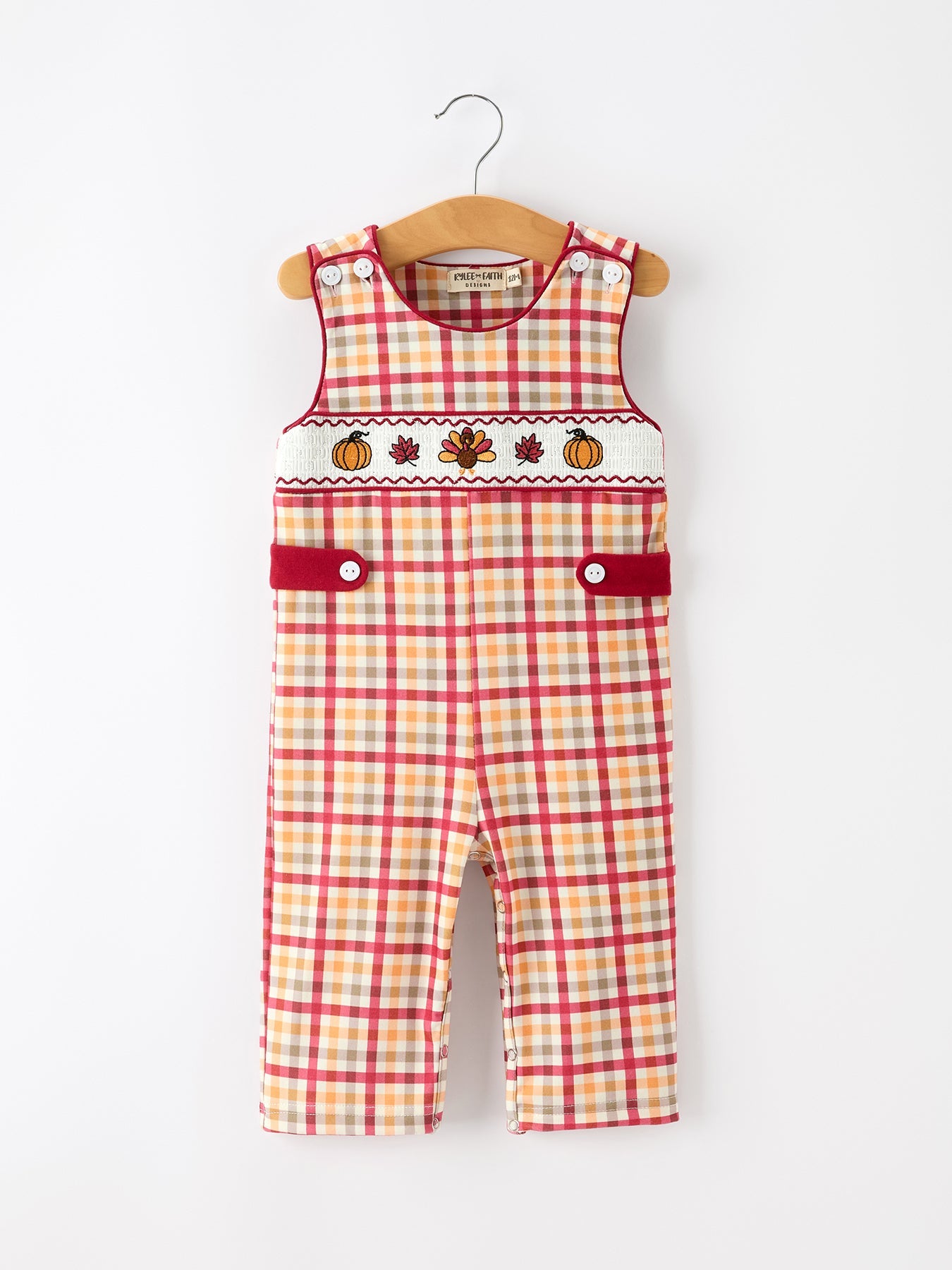 Boy Thanksgiving Pumpkin Turkey Maple Leaf Plaid Jonjon