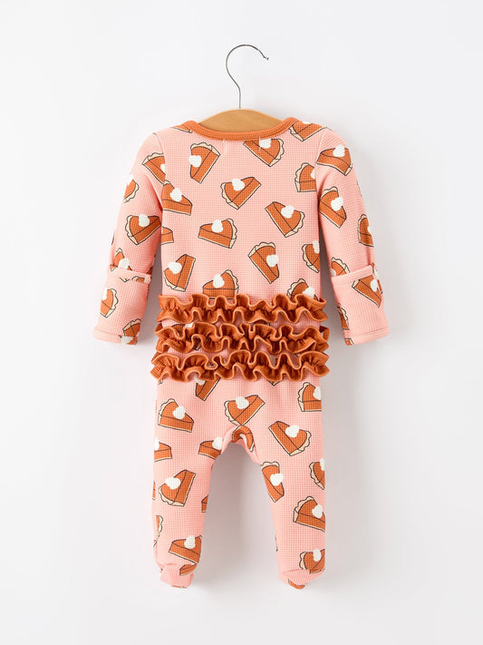 Girls Thanksgiving Pumpkin Pie Baby Girls Sleeper