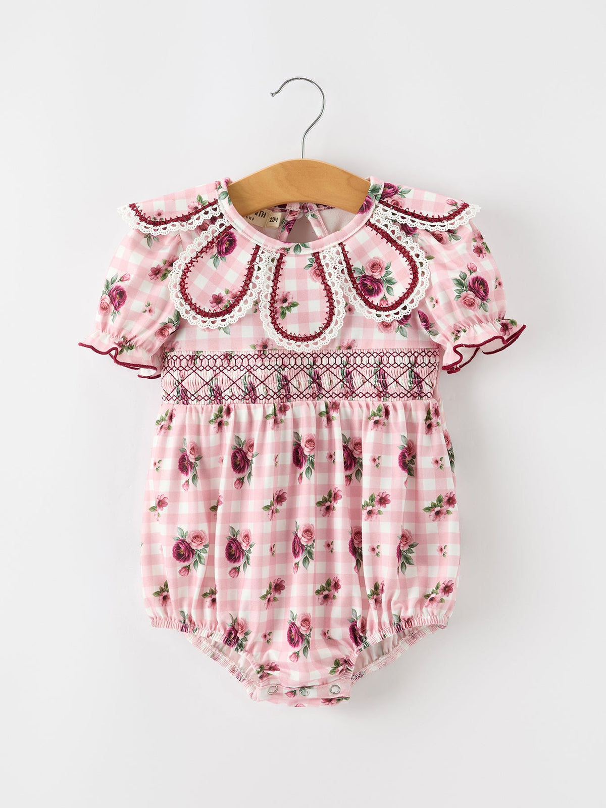 Fall Baby Girls Vintage Smocked Floral Romper