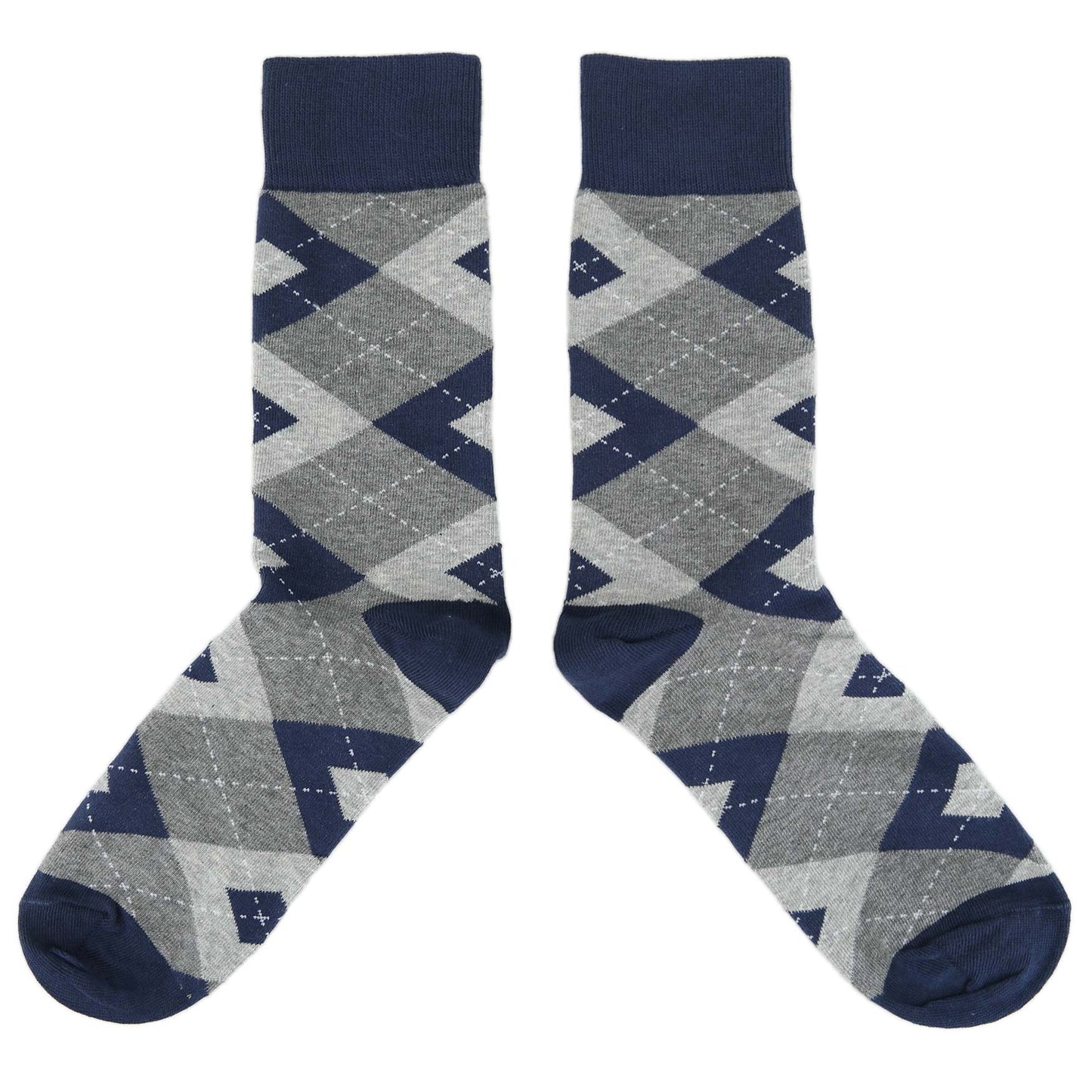 Navy Gray Argyle Men’s Dress Socks