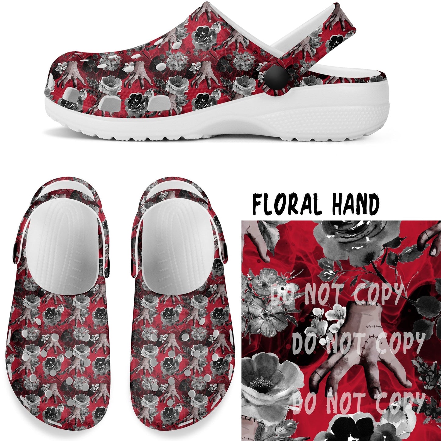 CLOGS -FLORAL HAND
