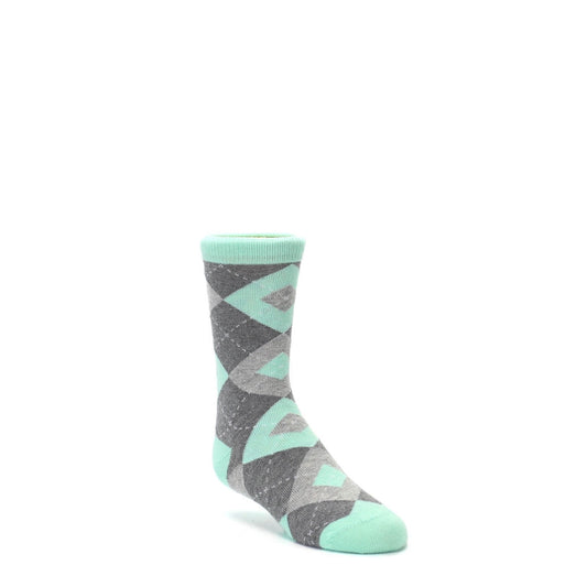 Mint Gray Junior Groomsmen Kid's Dress Socks