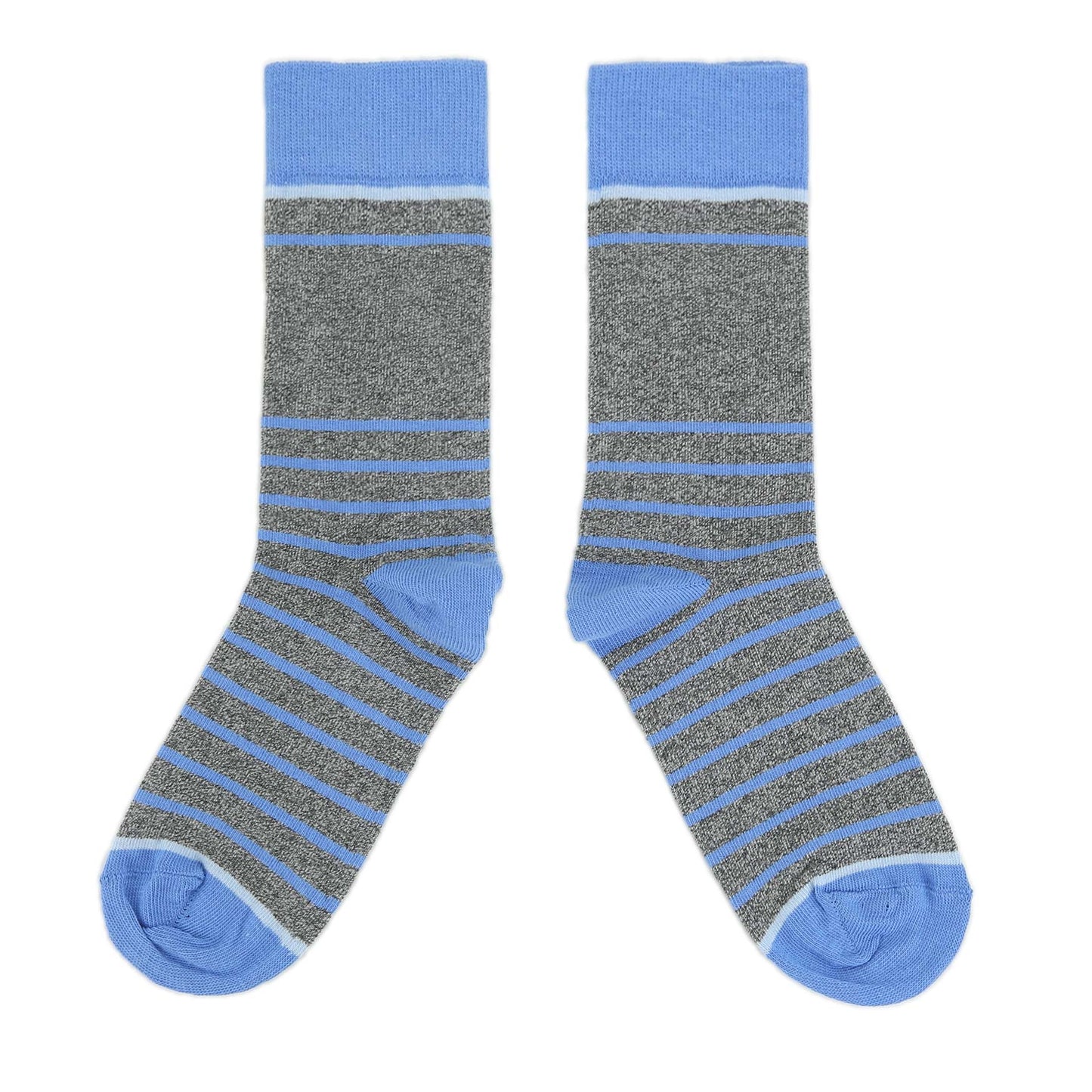 Gray Blue Heathered Stripe Women's Dress Socks