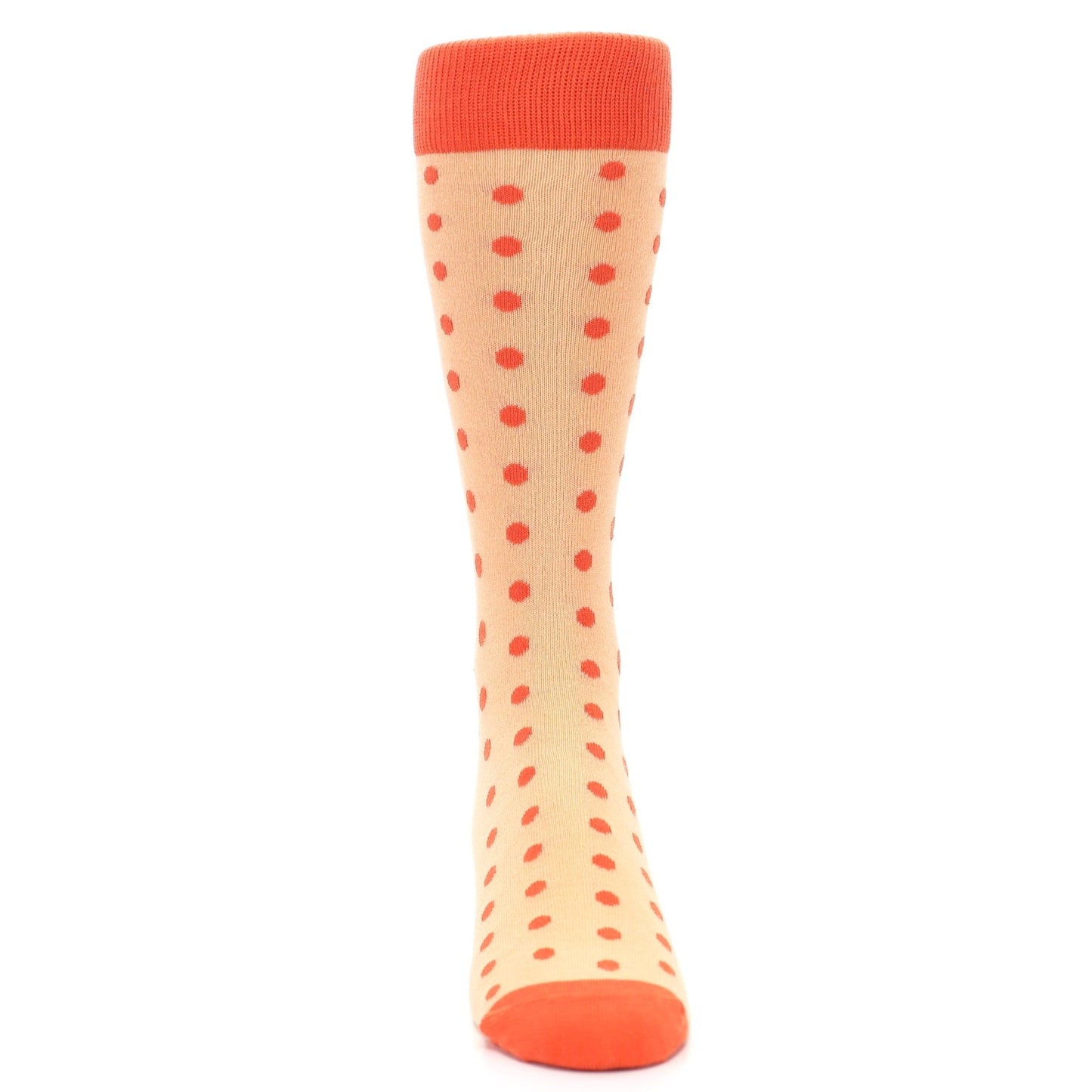 Peach Papaya Polka Dot Groomsmen Wedding Men’s Dress Socks