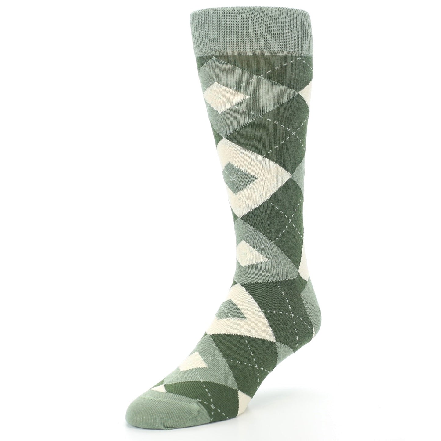 Olive Green Argyle Socks - Men's Dress Socks