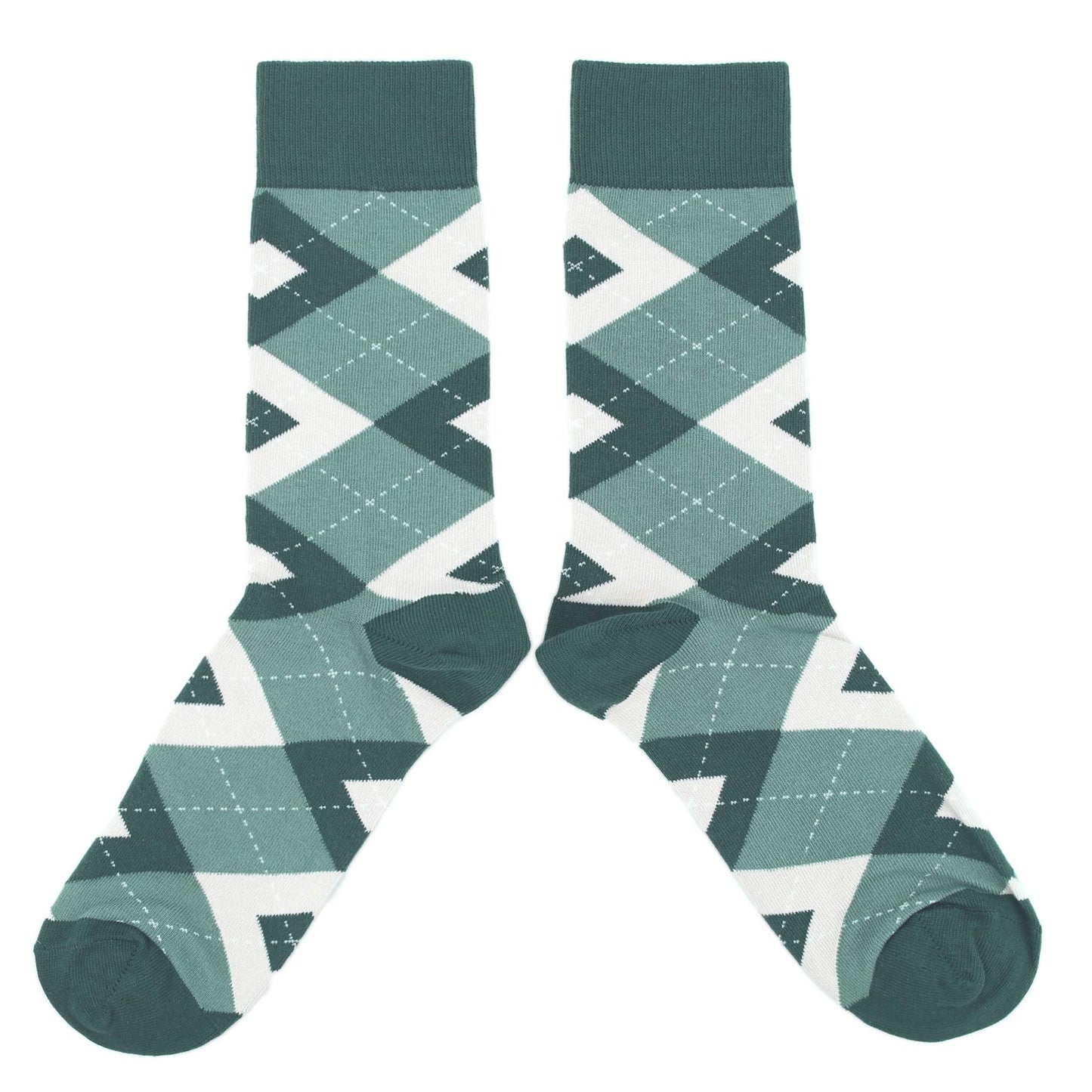 Emerald Green Argyle Men's Dress Socks