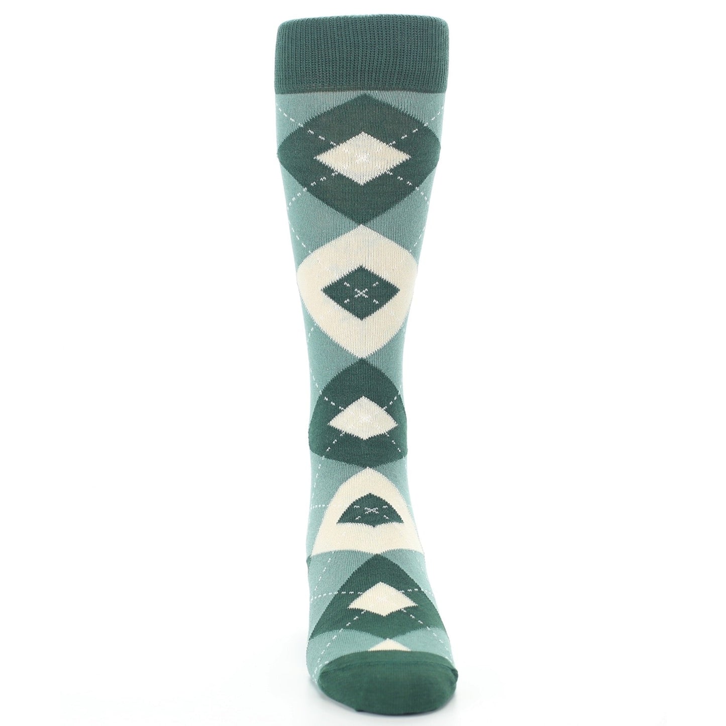 Emerald Green Argyle Men's Dress Socks