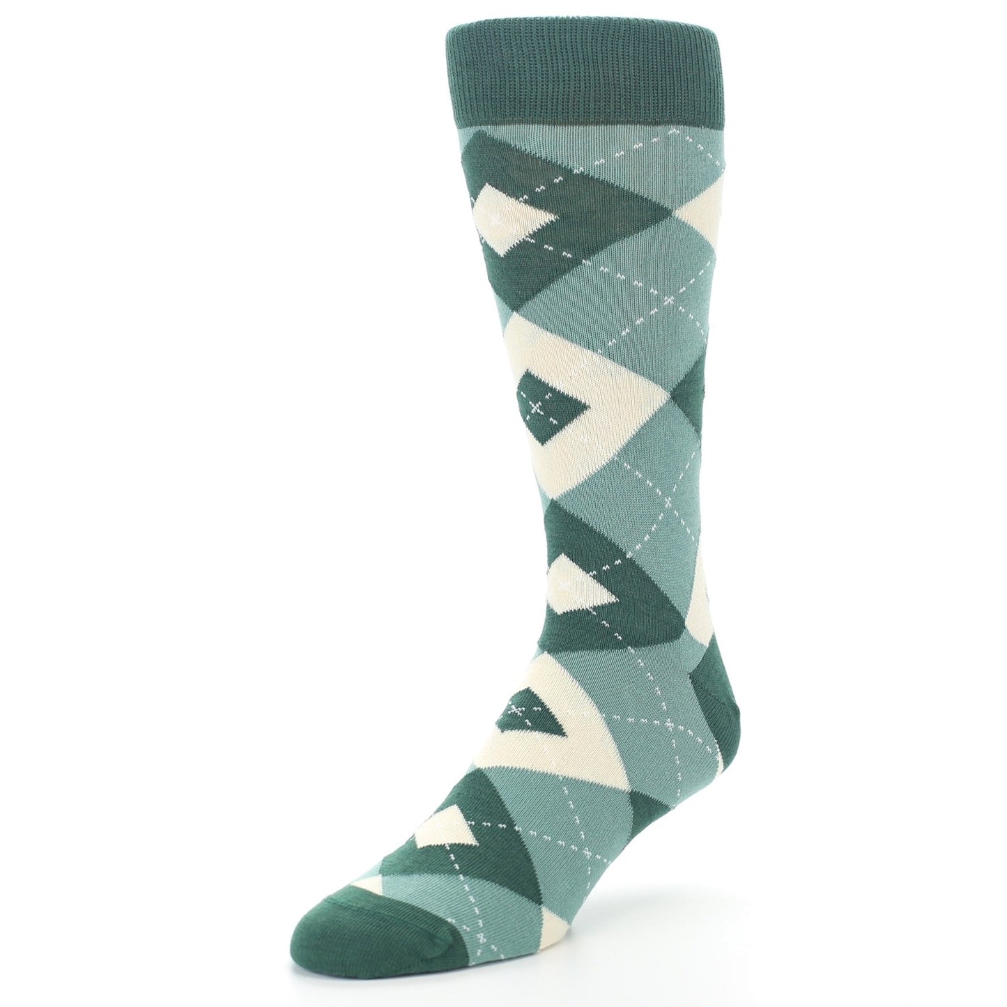 Emerald Green Argyle Men's Dress Socks