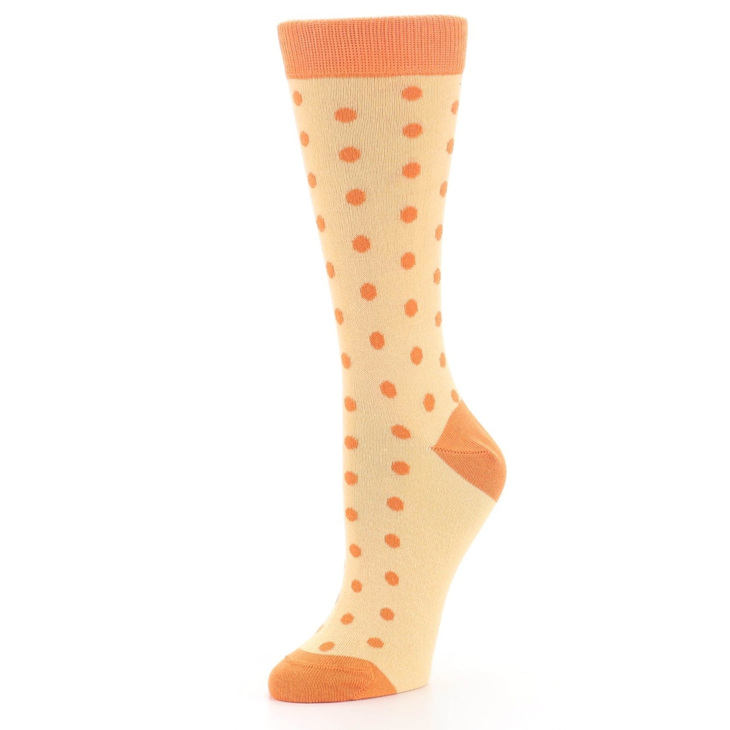 Light Orange Polka Dot Women's Dress Socks