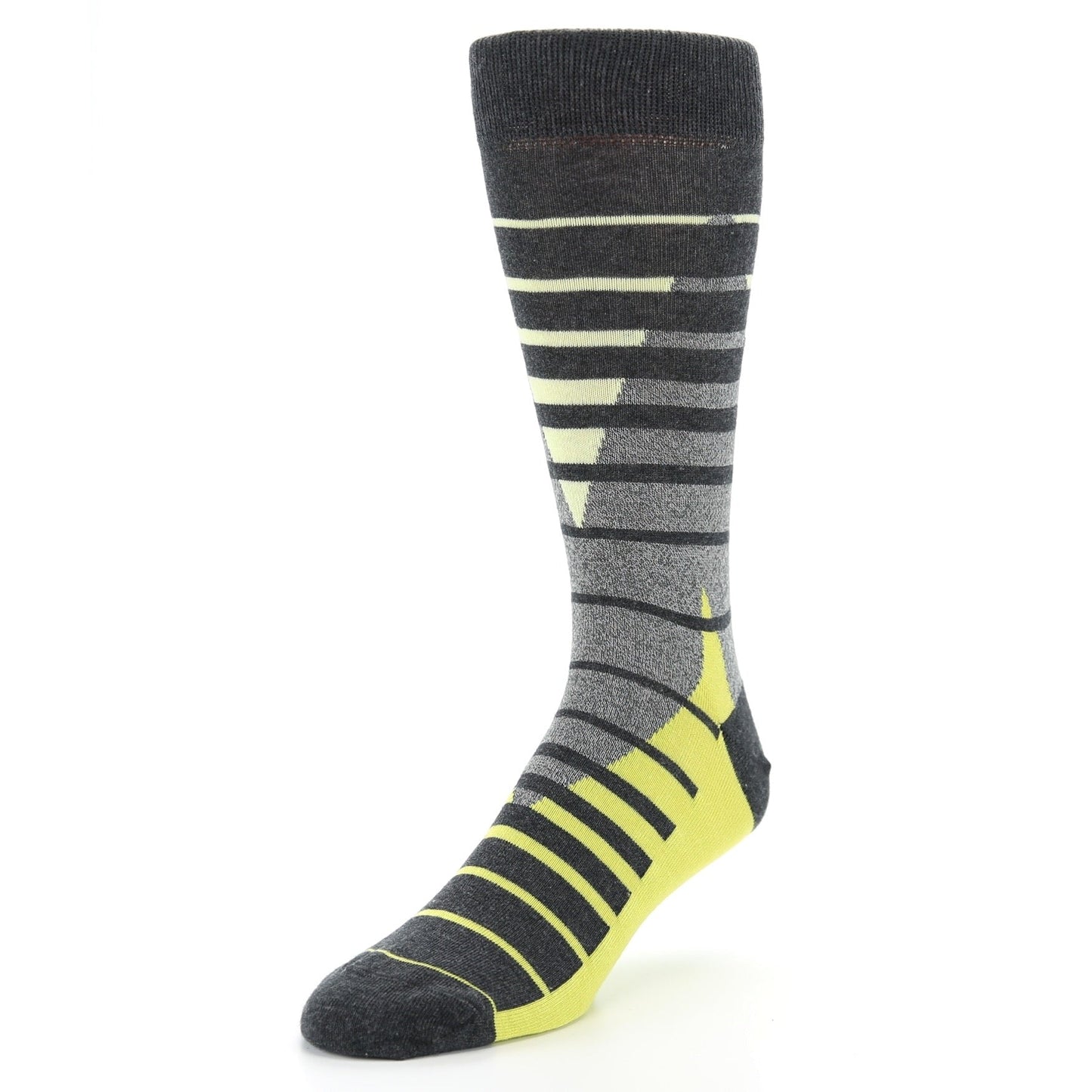 Ceylon Yellow Triangle Stripe Men's Dress Socks