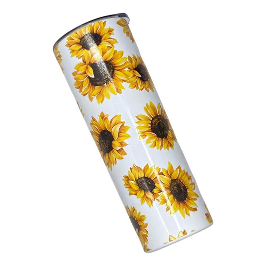Sunflower Stainless Steel Tumbler White Holographic