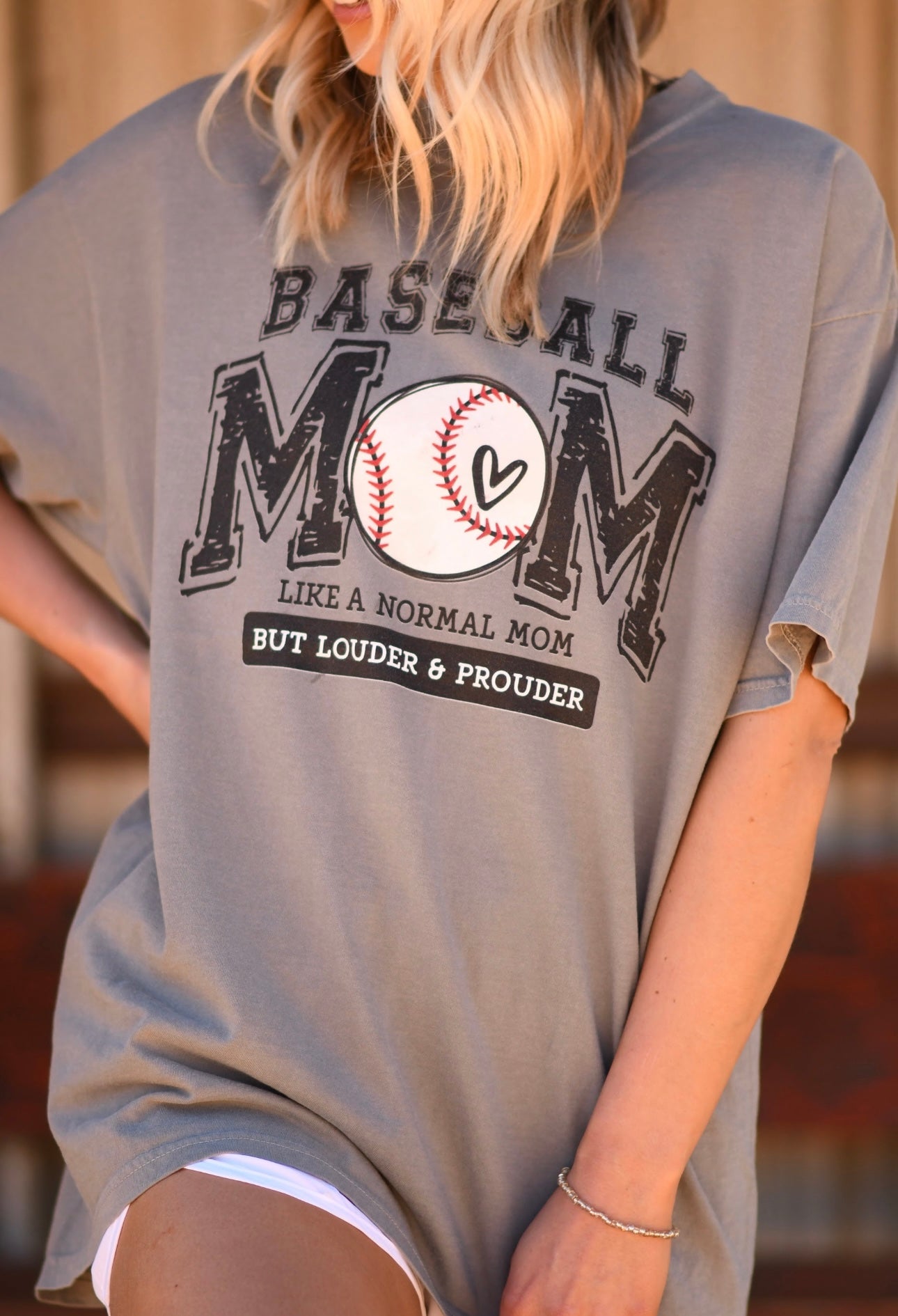 Baseball Mom Like a Normal Mom But Louder and Prouder Graphic Tee